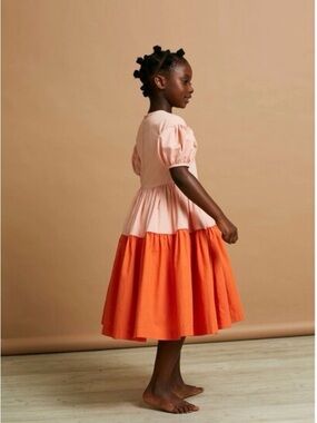 THE MIDDLE DAUGHTER Size 5-6 years 
Up A Notch Dress, Calamine & Koi